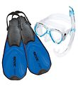 Seac Snorkeling Set w. Diving Fins - Tris Zoom AD - Blue