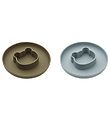 Liewood Plate - Mr. Bear - 2-Pack - Silicone - Blue Fog/Khaki