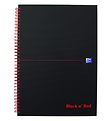 Oxford Notebook - Spiral - Squared - A4 - Black/Red