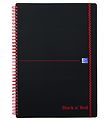 Oxford Notebook - Spiral - Squared - A4 - Black/Red