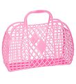 Sun Jellies Liten Fällbar Korg - Retro - 26x21x12 cm - Neonrosa