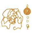 Me&My BOX Necklace w. Zodiac Sign - Aquarius - Gold Plated