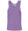 Joha Undershirt - Wool/Silk - Purple w. Pointelle