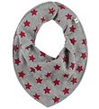 Pippi Baby Teething Bib - Pointy - Grey w. Pink Stars