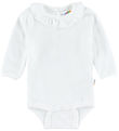 Joha Bodysuit - L/S -White w. Ruffled Collar