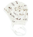 Joha Baby Hat w. Ears - Ivory w. Animals