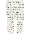 Joha Leggings w. Footies - Ivory w. Animals