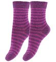 Fuzzies Socken - 2er-Pack - Cerise Gestreift