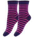 Fuzzies Socken - 2er-Pack - Lila/Pink Gestreift