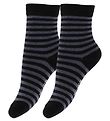 Fuzzies Socken - 2er-Pack - Schwarz/Grau Gestreift