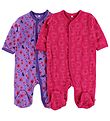 Pippi Baby Strampler mit Fuß - 2er-Pack - Lila/Pink m. Print