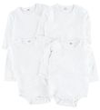 Pippi Baby Bodysuit - 4-Pack - L/S - White