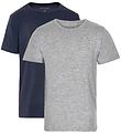 Minymo T-shirt - 2-Pack - Navy/Grey
