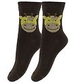 Fuzzies Socks - 2-Pack - Brown w. Giraffe