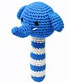 NatureZoo Rattle - Sir Elephant - Blue/White