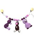 NatureZoo Pram Chain - Owl/Cow/Duck - Purple/Lavender
