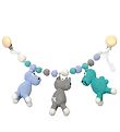 NatureZoo Pram Chain - Hippopotamus/Rhinoceros/Camel - Blue Grey