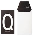 Design Letters Card w. Envelope - Black w. Q