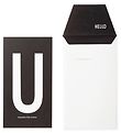 Design Letters Card w. Envelope - Black w. U