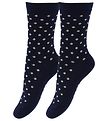 Fuzzies Socken - 2er-Pack - Navy m. Beige Punkte