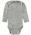 Engel Bodysuit - L/S - Wool/Silk - Grey Melange
