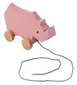 Sebra Pull Along Toy - Rhinoceros - Rose