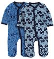Pippi Baby Strampler - 2er-Pack - Blau/Hellblau m. Print