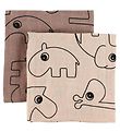 Done By Deer Spucktücher - 2er-Pack - 70x70 - Puder m. Elphee