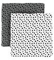 Done By Deer Spucktücher - 2er-Pack - 70x70 - Grau/Weiß m. Punkt