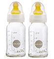 Hevea Babyflaschen - 2er-Pack - Glas & Naturgummi - Weiß