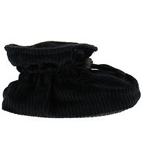 Melton Corduroy Slippers - Black