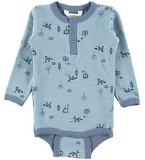 Joha Bodysuit L/æ - Wool/Cotton - Blue