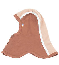 Joha Schlupfmütze - Wolle - 2-lagig - Rosa/Braun