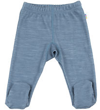 Joha Leggings w. Feet - Wool/Bamboo - Blue