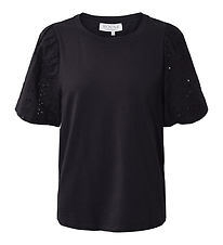 Hound T-shirt - Puff Sleeve Top - Black
