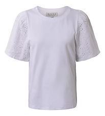 Hound T-shirt - Puff Sleeve Top - White