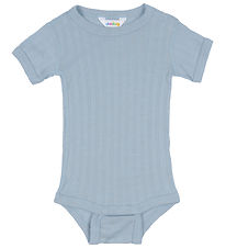 Joha Bodysuit k/æ - Wool/Silk - Dusty Blue