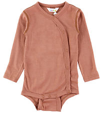 Joha Wrap Bodysuit L/æ - Wool - Red/Brown