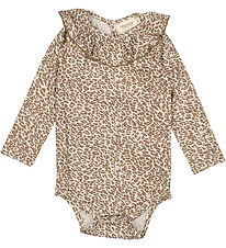 MarMar Bodysuit L/æ - Viscose - Berta - Forest Brown Leo
