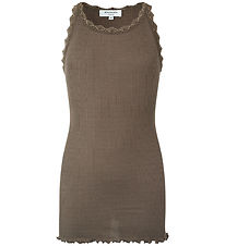 Rosemunde Top - Silk/Cotton - Falcon w. Lace
