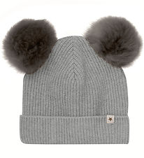 Huttelihut Húfa - Ull/Bómull - Prjónað - Medium+ Grey Melange M.
