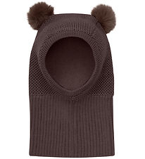 Huttelihut Balaclava - Wool/Cotton - Knitted - 2-layer - Raisin
