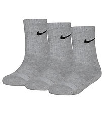 Nike Sokkar - Púðar - Dri-Fit - 3 Pakki - Grátt