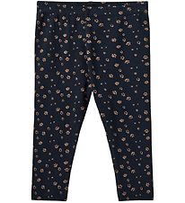 Sofie Schnoor Leggings - Rib - Dark Blue M. Prentað