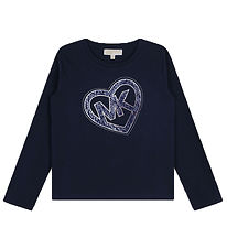 Michael Kors Blouse - Navy/Silver w. Heart