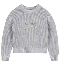 Michael Kors Blouse - Knitted - Grey Melange w. Rhinestone