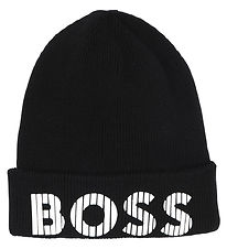 BOSS Beanie - Knitted - Black w. White