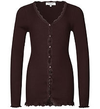 Rosemunde Cardigan - Silk/Cotton - Rib - Dark Espresso