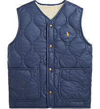 Polo Ralph Lauren Daunenweste m. Fleece - Umkehrbar - Navy/Beige