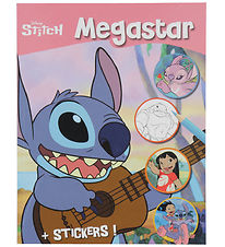 Megastar Colouring Book w. Stickers - 128 Pages - Disney Stitch
